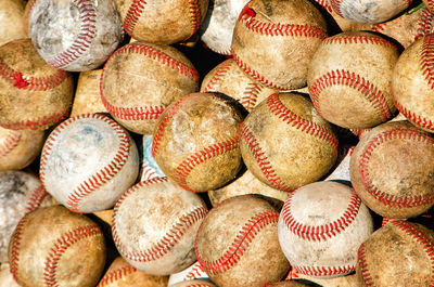 Full frame shot of baseball balls