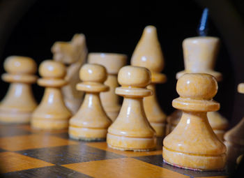 Close-up of chess pieces