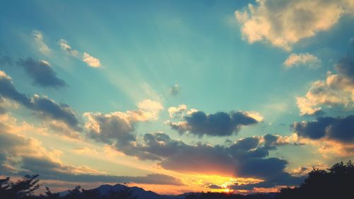 Low angle view of sky during sunset