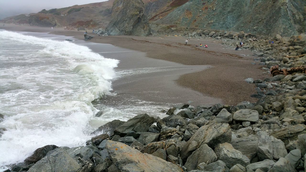 SCENIC VIEW OF ROCKS ON BEACH