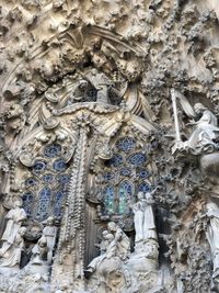 Low angle view of statues on building