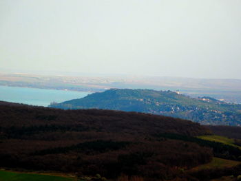 Scenic view of landscape with mountain in background