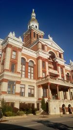 Low angle view of church against clear sky