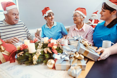 Group of people on table