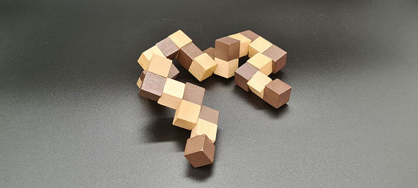 High angle view of stuffed toy on table