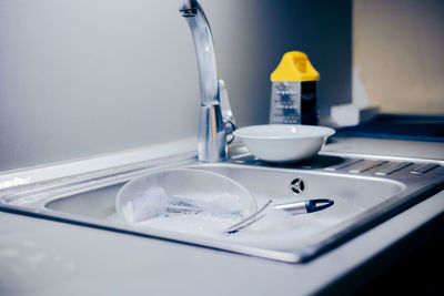 Close-up of sink in bathroom