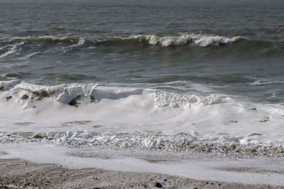 Waves rushing towards shore