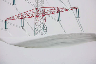 Low angle view of electricity pylon against sky