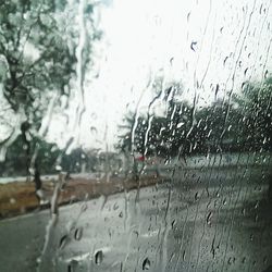 Close-up of water drops on glass