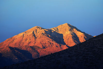 Scenic view of mountains against clear sky