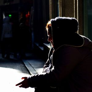 Man using mobile phone outdoors