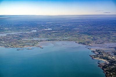 High angle view of sea against sky