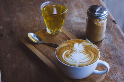 Coffee cup on table