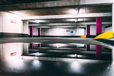 Interior of illuminated empty room