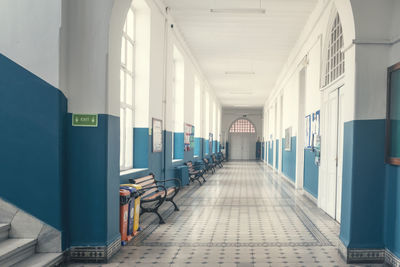 Empty corridor in building