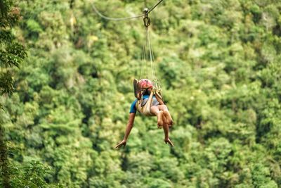 View of rope in forest