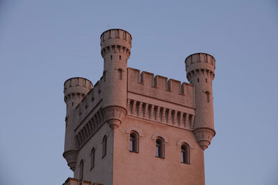 Low angle view of historical building against clear sky