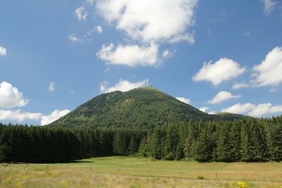 Scenic view of landscape against cloudy sky