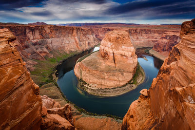 Aerial view of rock formations