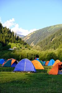 Tent against sky