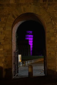 View of building seen through arch