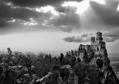 Panoramic view of old building against sky