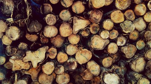 Full frame shot of logs