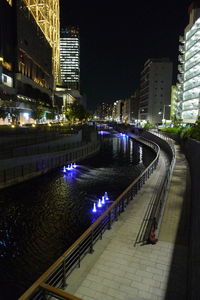 View of illuminated cityscape at night