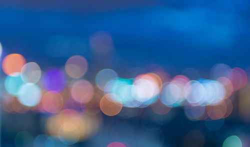 Defocused image of illuminated lights