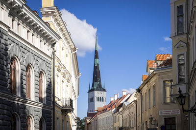 Low angle view of buildings in city