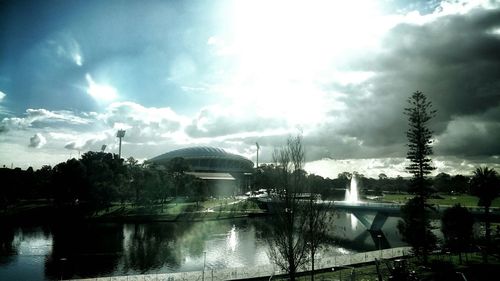 View of river against cloudy sky