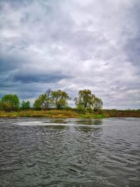 Scenic view of river against sky