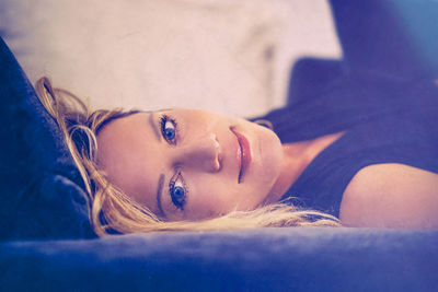 Portrait of woman lying down