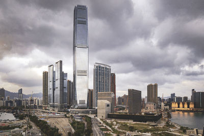 Modern buildings in city against sky