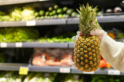 Close-up of pineapple for sale