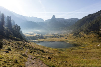 Scenic view of mountains against sky