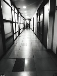 Rear view of corridor of building