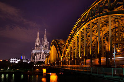 View of city at night