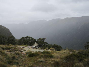 Scenic view of mountains against sky