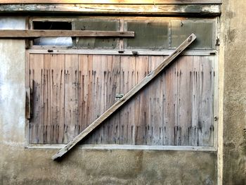 Close-up of old wooden door