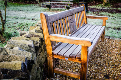 Wooden bench on bench