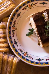 Close-up of dessert in plate on table