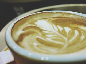 Close-up of cappuccino