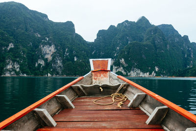 Scenic view of sea against mountains