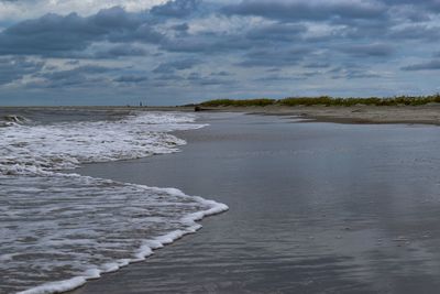 Scenic view of beach against sky