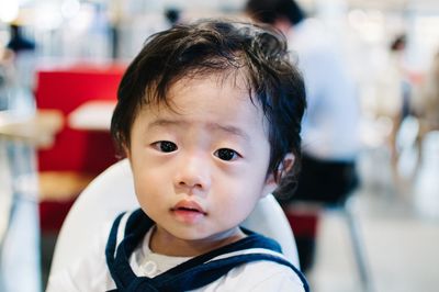 Close-up portrait of cute boy