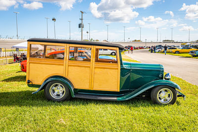 Vintage car on street