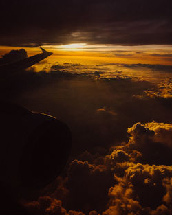 Aerial view of cloudscape during sunset