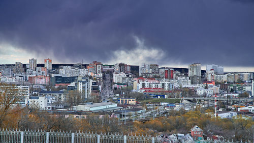 Buildings in city against sky