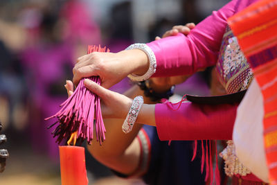 Baisi wrist-binding ceremony the ancient name of thai people.